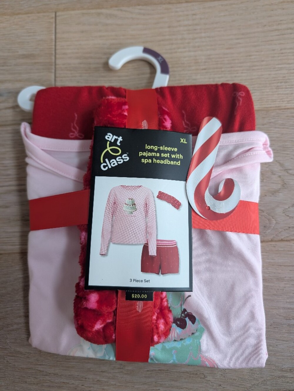 Art Class Pink & Red Girls Pajama Set with Matching Headband